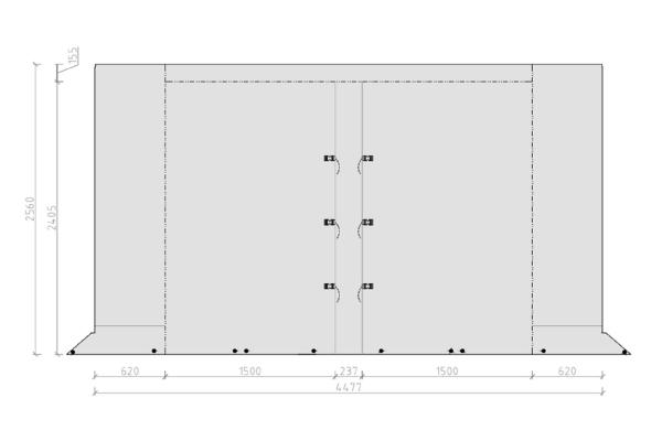 Hahn Zelte freistehendes Zelt Nordkap LIGHT mit Alu Vierkant 450x250 cm